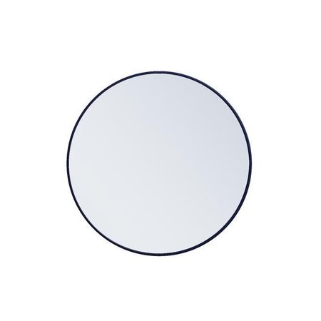 ELEGANT DECOR Elegant Decor MR4037BL 32 in. Metal Frame Round Mirror; Blue MR4037BL